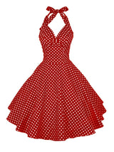 <tc>1950's</tc> Polka Dot Print Pin Up Trapeze Dress