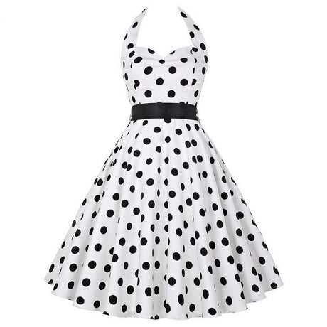 Années 50 Robe Dos Nu Pin Up Imprimée pois - Ma Penderie Vintage