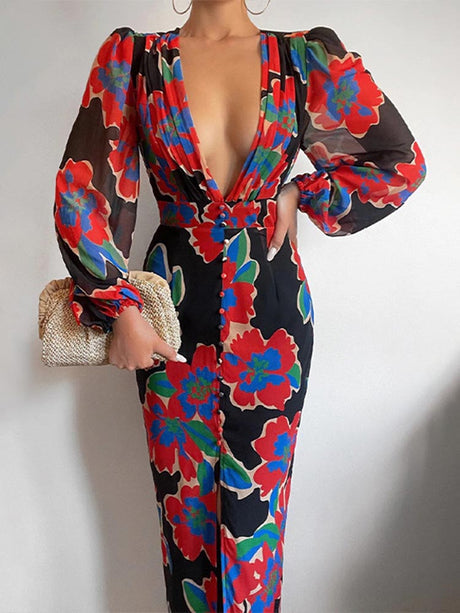Années 80 Robe de Soirée Col V Plongeant - Ma Penderie Vintage