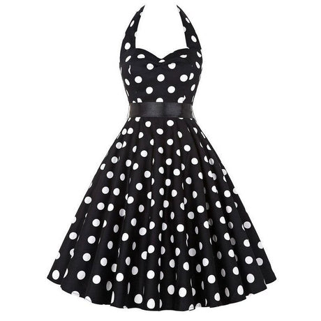 Années 50 Robe Dos Nu Pin Up Imprimée pois - Ma Penderie Vintage