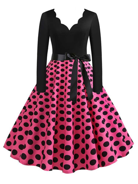 Années 50 Robe Évasée Rétro À Pois Lucille - Ma Penderie Vintage