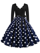 <tc>1950's</tc> Retro Polka Dot Flared Dress <tc>L</tc>ucille