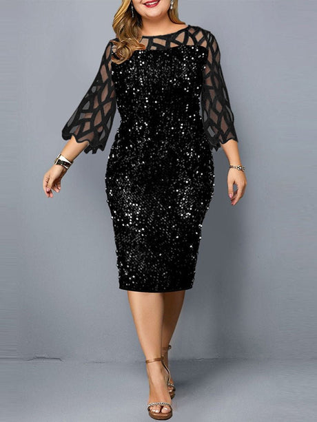 Années 20 Robe Charleston Paillettes Manches Longues - Ma Penderie Vintage