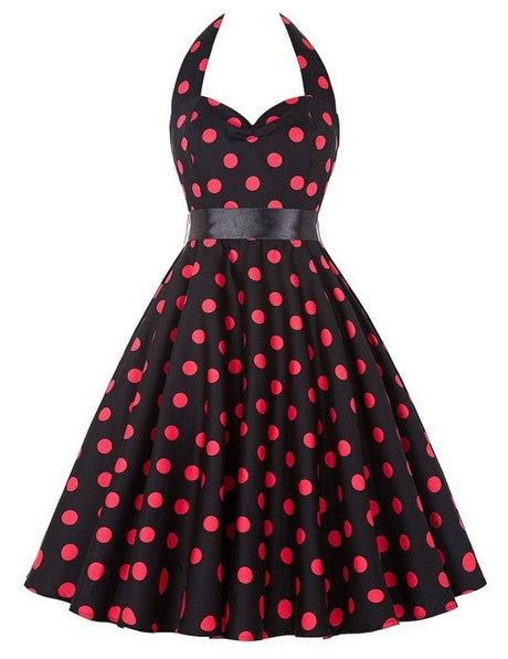 Années 50 Robe Dos Nu Pin Up Imprimée pois - Ma Penderie Vintage
