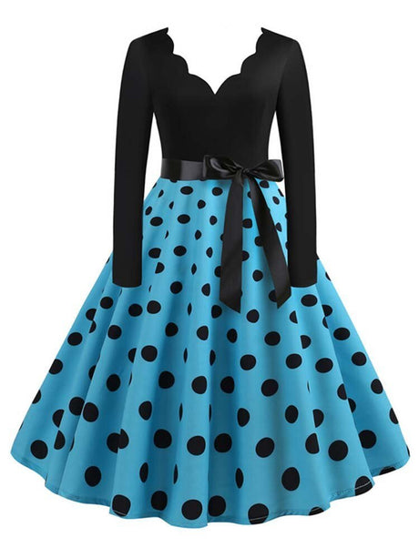 Années 50 Robe Évasée Rétro À Pois Lucille - Ma Penderie Vintage