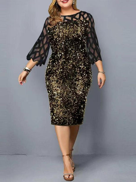 Années 20 Robe Charleston Paillettes Manches Longues - Ma Penderie Vintage