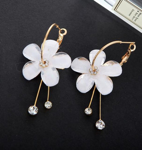Années 60 Boucles D'oreilles Créoles Fleurs - Ma Penderie Vintage