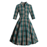 Années 50 Robe évasée À Carreaux Vintage Plaid - Ma Penderie Vintage