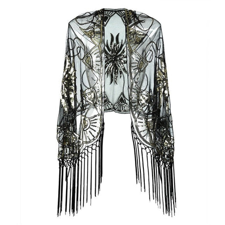 Années 20 Écharpe Châle Art Déco Sequin Gatsby - Ma Penderie Vintage