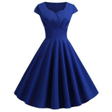 Années 50 Robe Évasée Mancheron Dolly Bleu - Ma Penderie Vintage