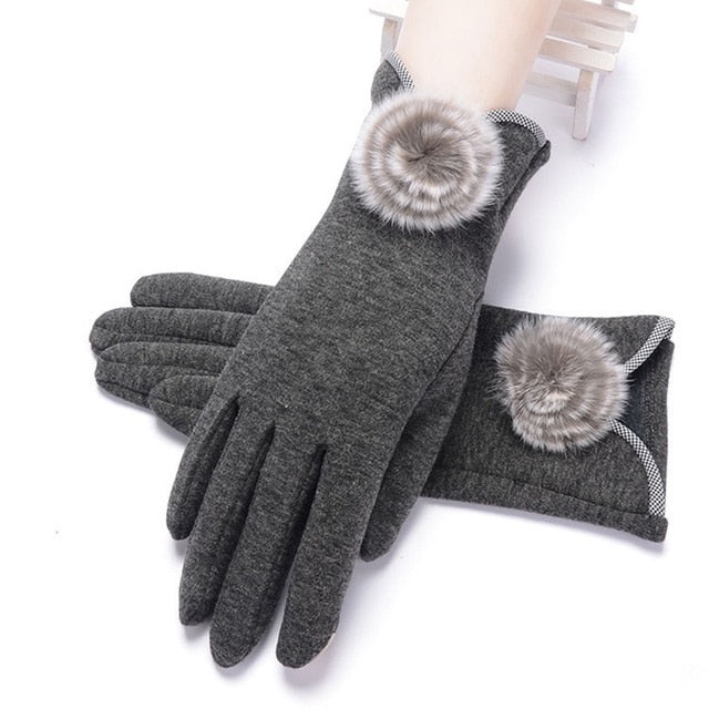 Années 40 Gants Fourrure Automne-Hiver Glamour