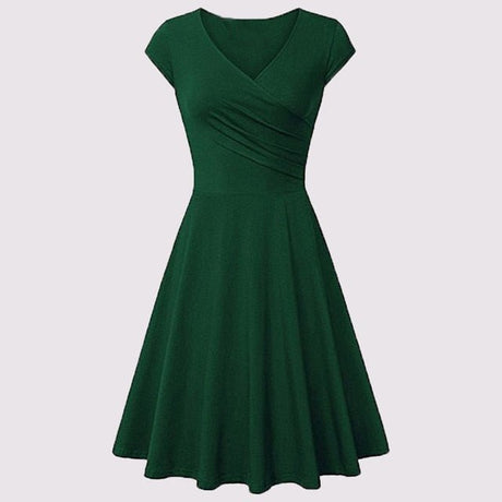Années 60 Robe Évasée Col V Rétro - Ma Penderie Vintage