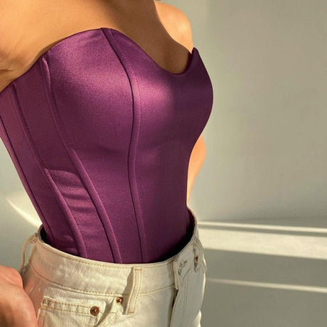 Années 80 Bustier De Soirée Satin Pin Up - Ma Penderie Vintage