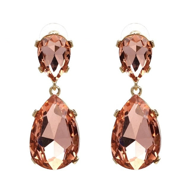 Années 50 Boucles d'Oreilles Rétro Strass Monaco Rose - Ma Penderie Vintage