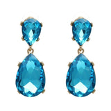 Années 50 Boucles d'Oreilles Rétro Strass Monaco Turquoise - Ma Penderie Vintage